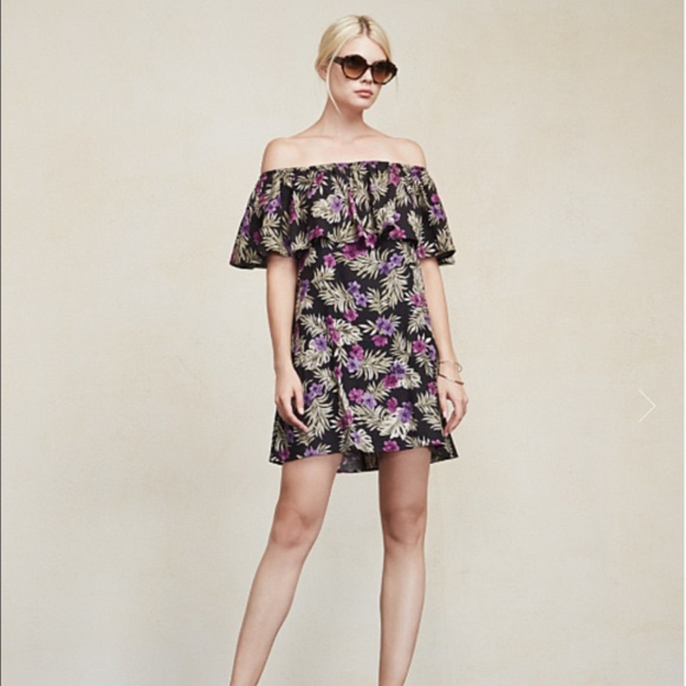 Reformation Nashville Dress in Purple Floral Print